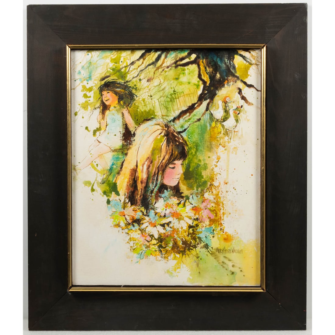 Mary Helen Wallace (American/Cincinnati b.1926): Mary Helen Wallace (American/Cincinnati b.1926) Untitled, Oil on Canvas, Signed LR. Image: H: 20 X W: 16 in. H: 28 W: 23 3/4 in. A noted Cincinnati artist, Mary Helen Wallace was an active