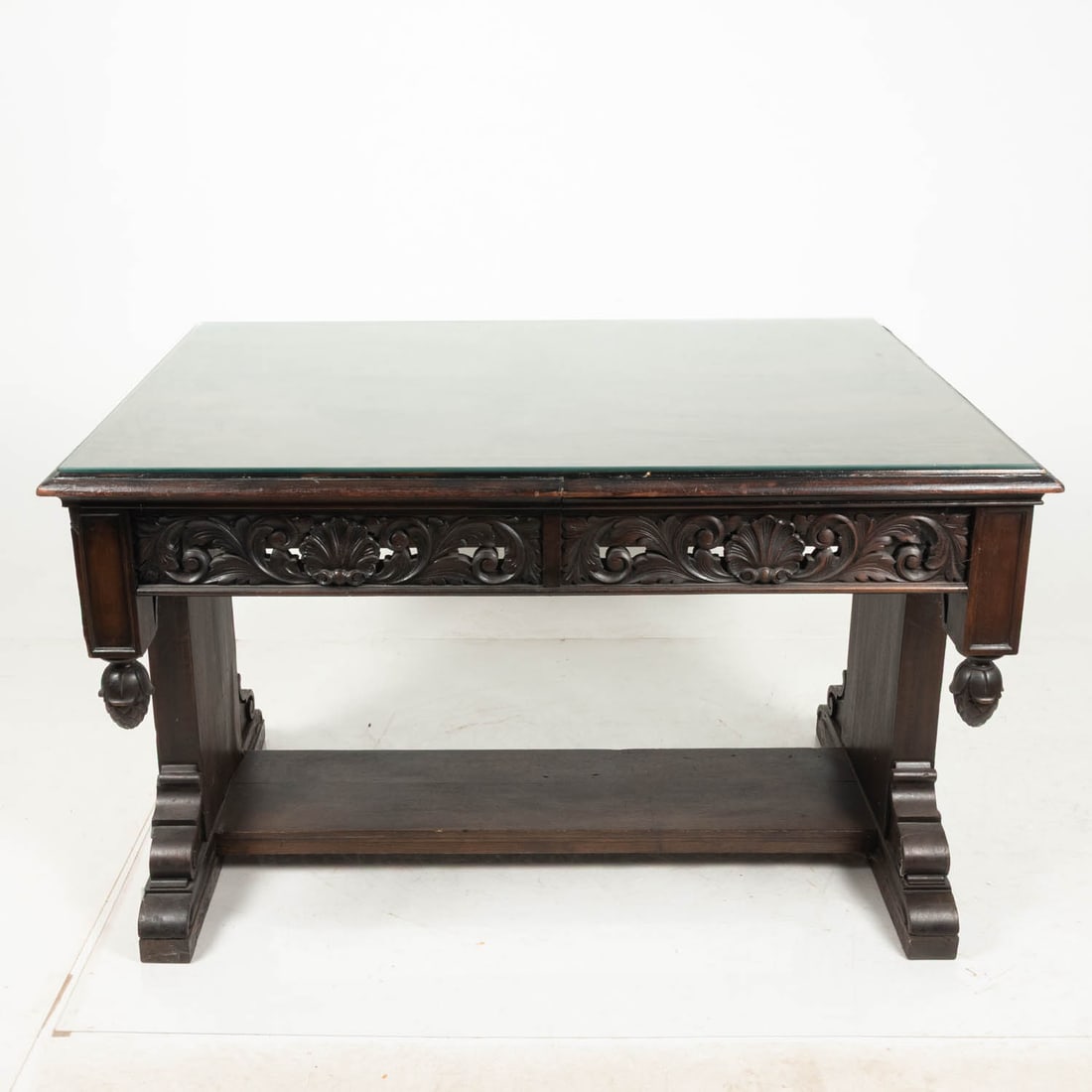 A Renaissance Revival Carved Walnut Library Table, (1 of 5)