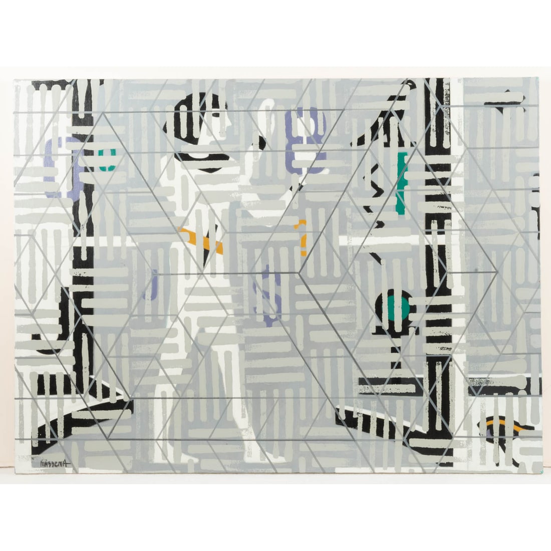 James Massena March (American, 1953 - 2021),: James Massena March (American, 1953 - 2021), Untitled, Acrylic on canvas, Signed lower left H: 30 W: 40 D: 3/4 in.