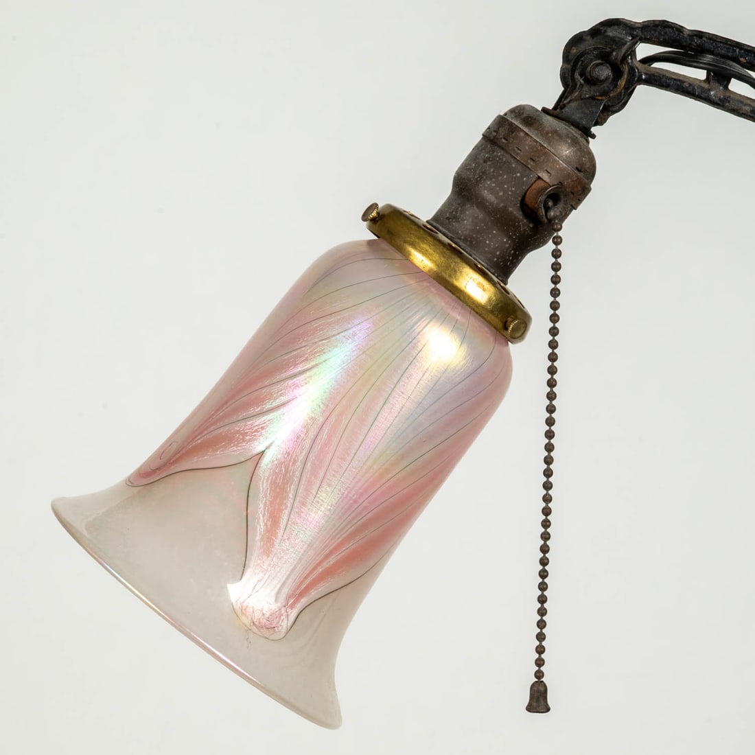 An Art Deco Cast Iron Bridge Arm Floor Lamp (1 of 5)