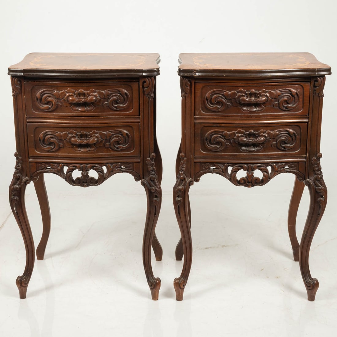 French Louis XV Style Walnut Nightstands (1 of 6)