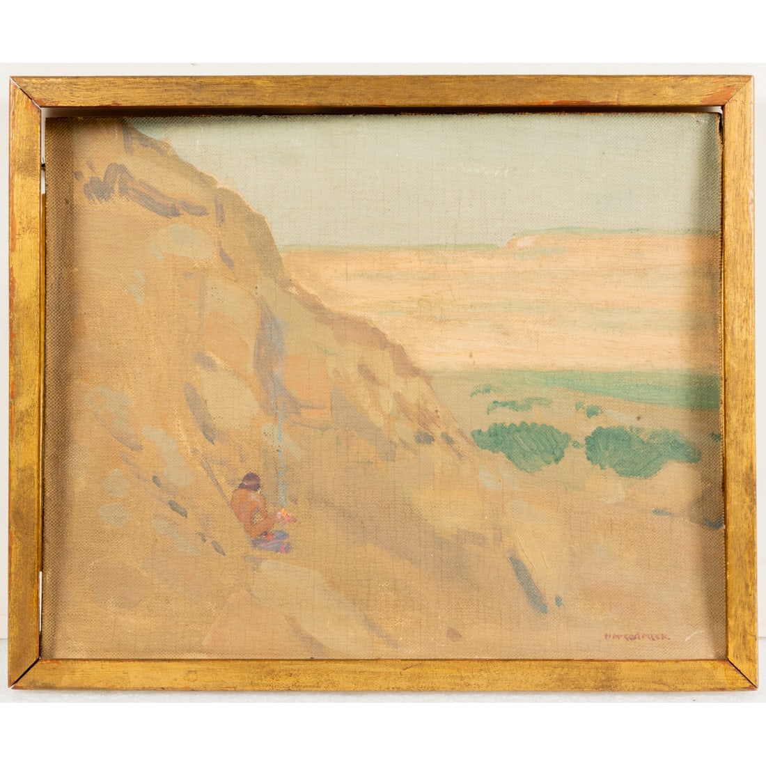 Howard McCormick (American, 1875 - 1943): Howard McCormick (American, 1875 - 1943) Dying Embers, Oil on canvas, Signed lower right, with artist's name and title of painting on exhibition label on verso. H: 9 3/8 W: 11 3/8 in. Exhibited Salmag