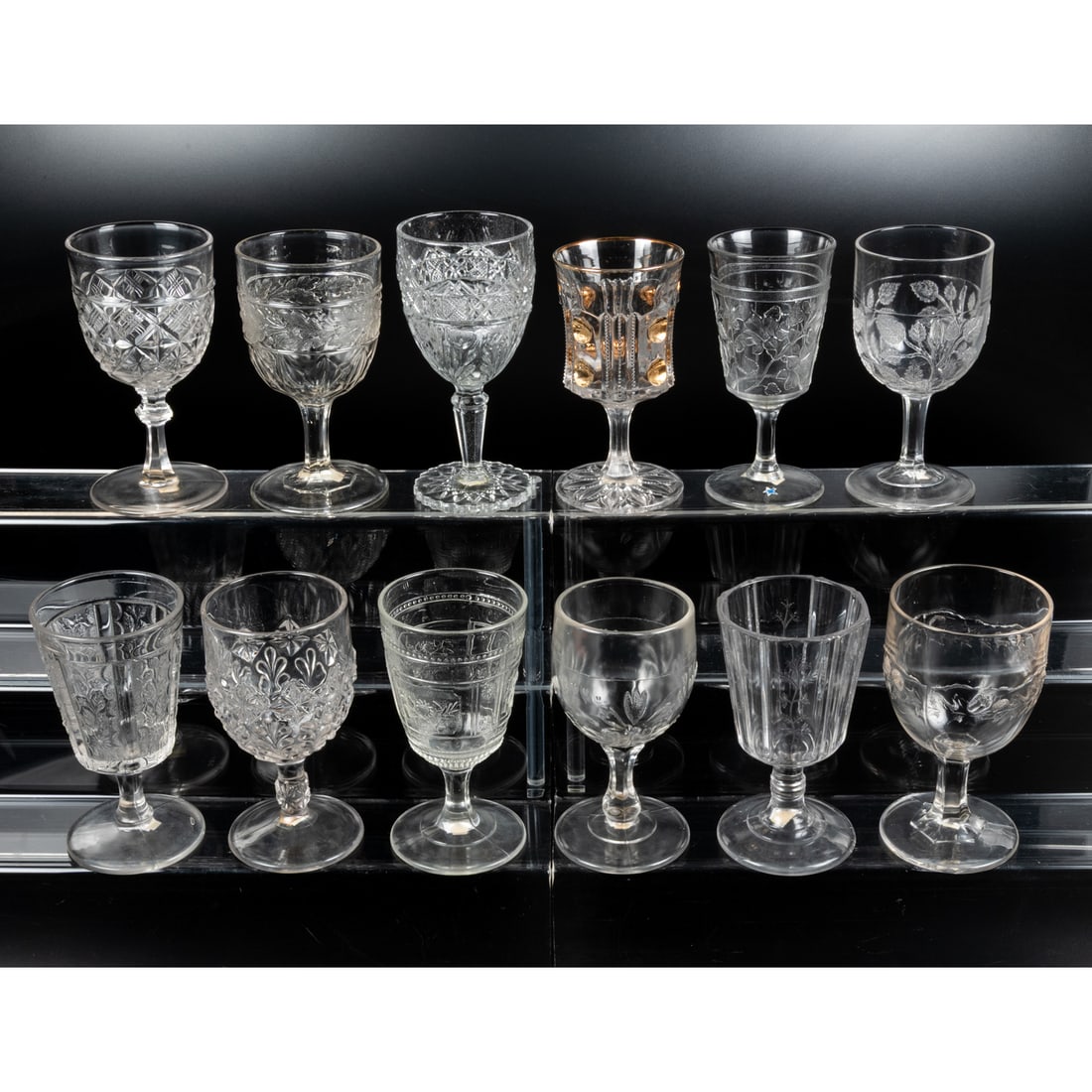 12 EAPG Pressed Glass Goblets (1 of 1)