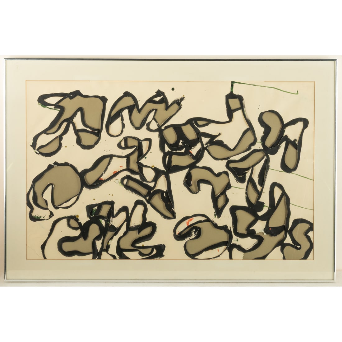 Harry Booras (American, 1931-1990): Harry Booras (American, 1931-1990) Untitled, Acrylic, ink, collage, paper, Unsigned. Image dim: H: 25 X W: 40 in. H: 30 3/4 W: 45 3/4 in.