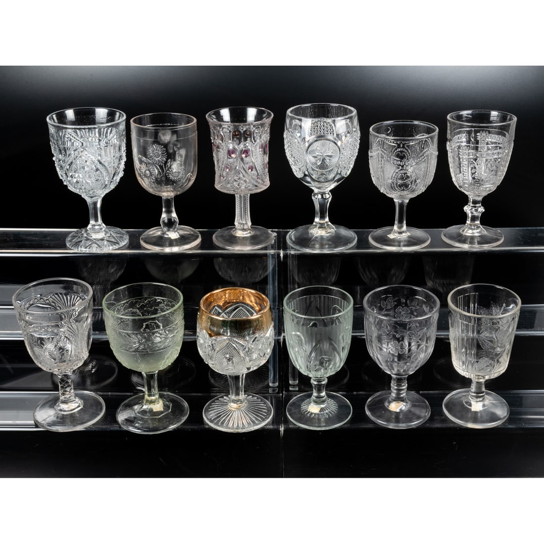 12 EAPG Pressed Glass Goblets (1 of 1)