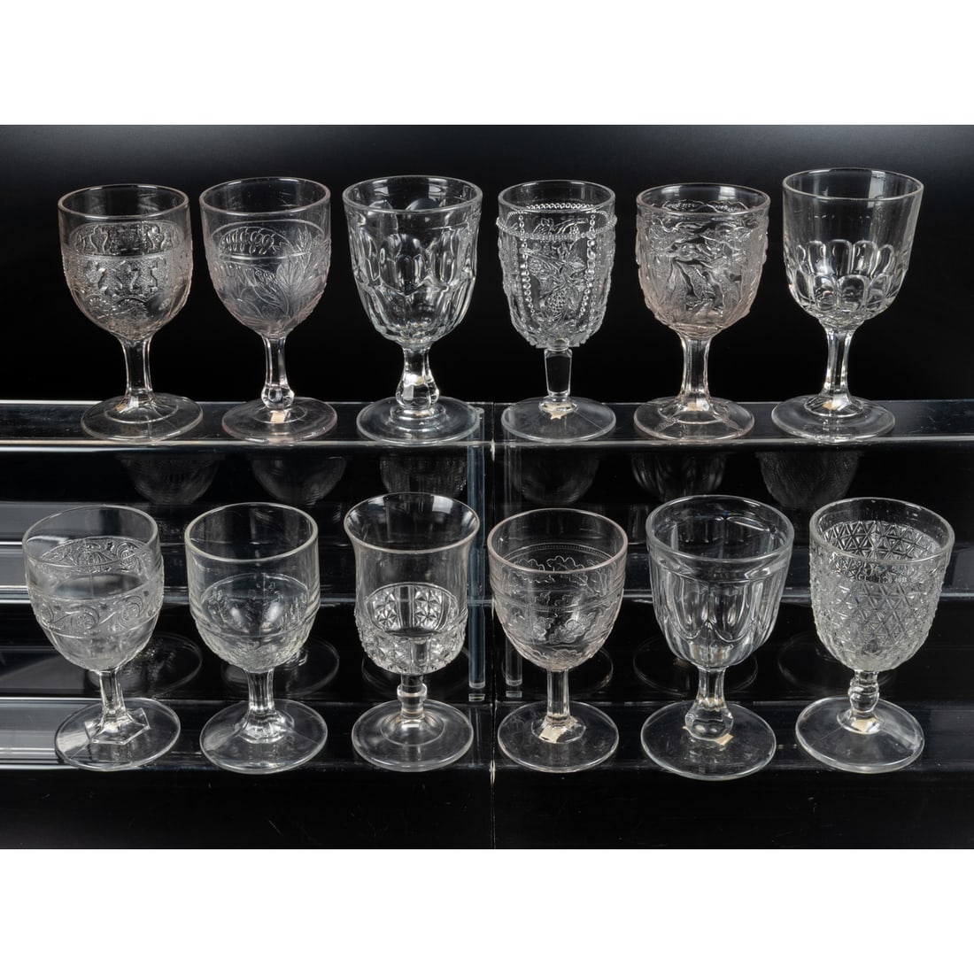 12 EAPG Pressed Glass Goblets (1 of 1)