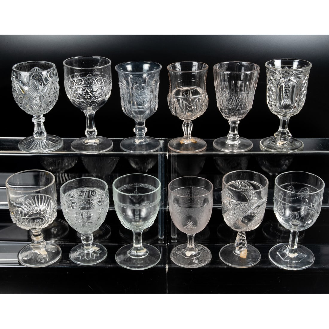 12 EAPG Pressed Glass Goblets (1 of 1)