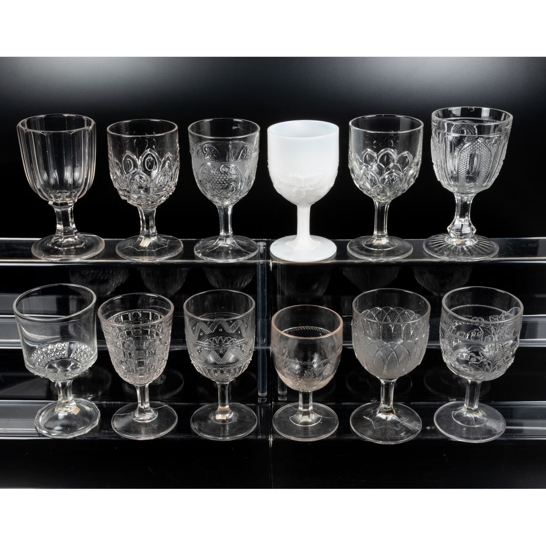 12 EAPG Pressed Glass Goblets (1 of 1)