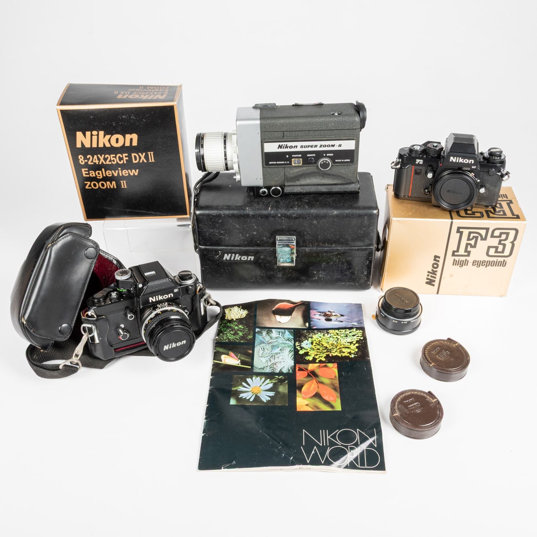 Three Vintage Nikon Cameras with Accessories (1 of 8)