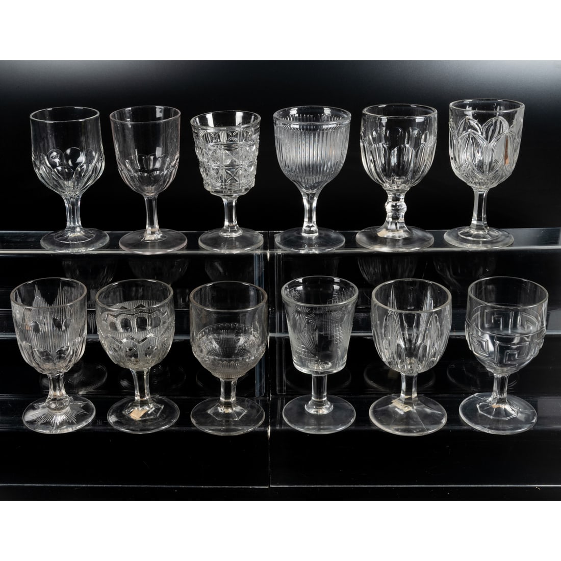 12 EAPG Pressed Glass Goblets (1 of 1)