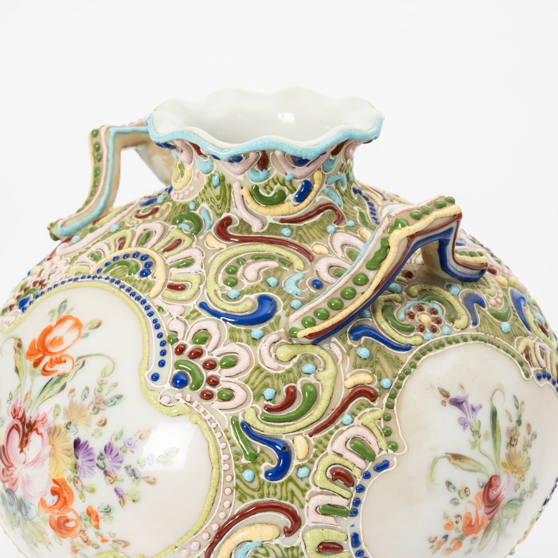 Six Japanese Moriage Decorative Items - 2
