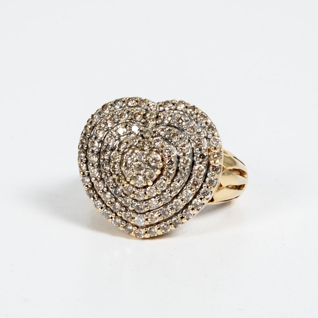 A 14kt. Yellow Gold Diamond Heart Ring (1 of 4)