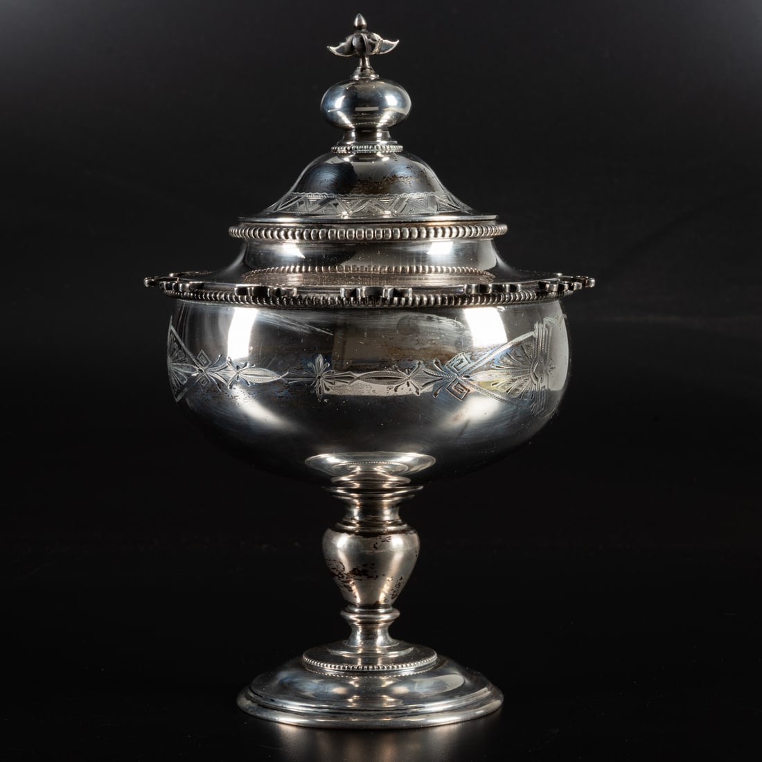 A Russian Silver Caviar Dish and Cover (1 of 3)