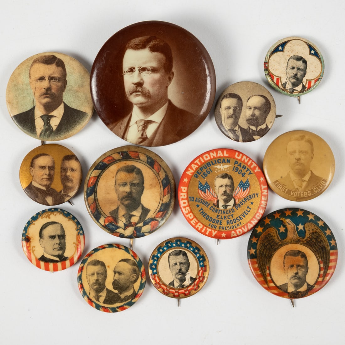 Eight Theodore Roosevelt Pinbacks (1 of 5)