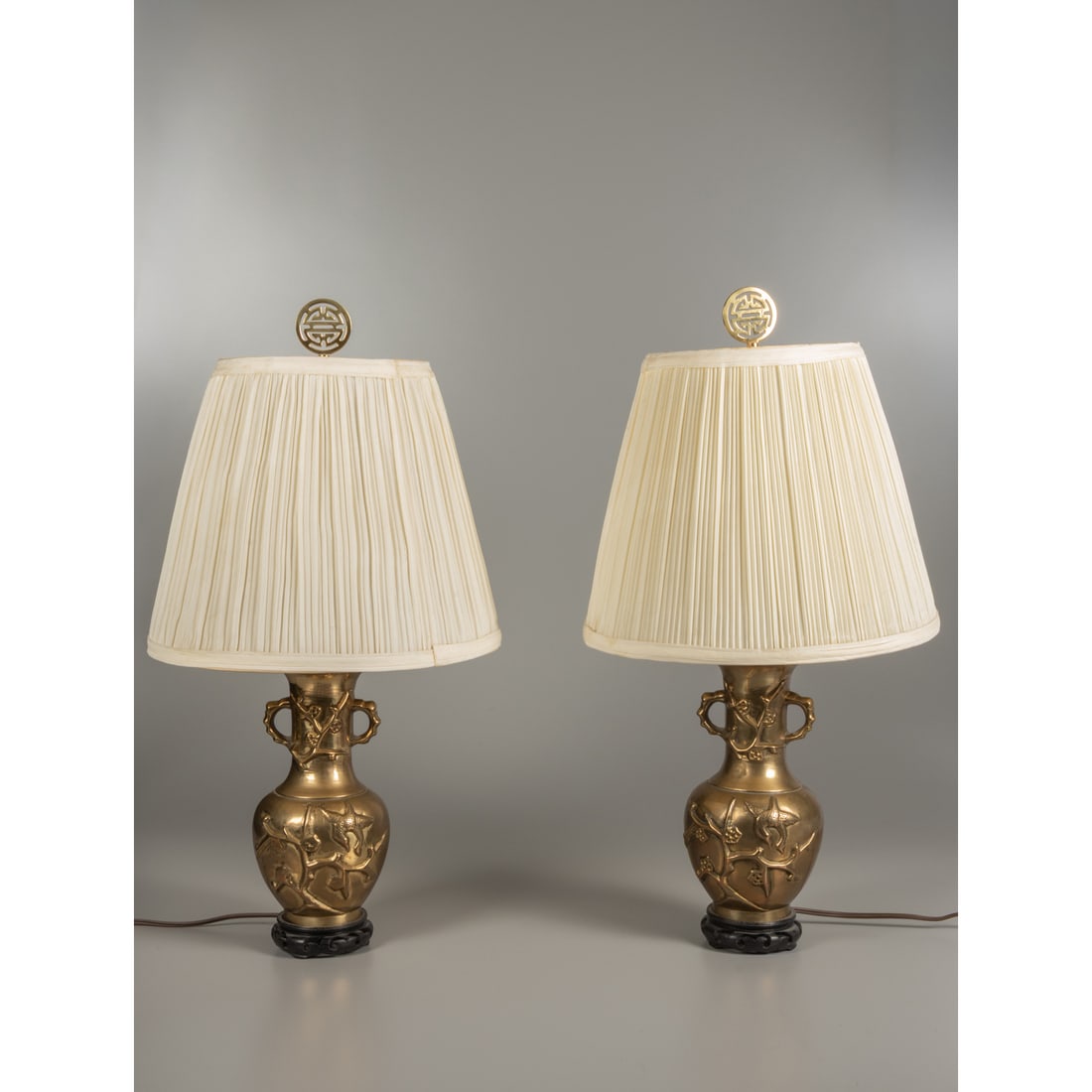 A Pair of Chinese Brass Lamps (1 of 5)