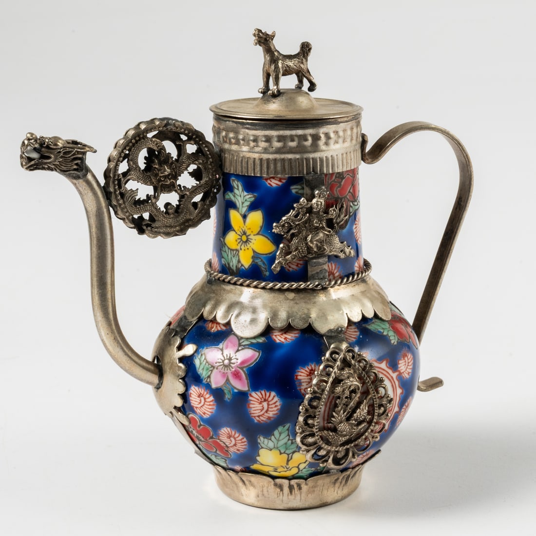 Three Chinese Silver Tea Pots - 3