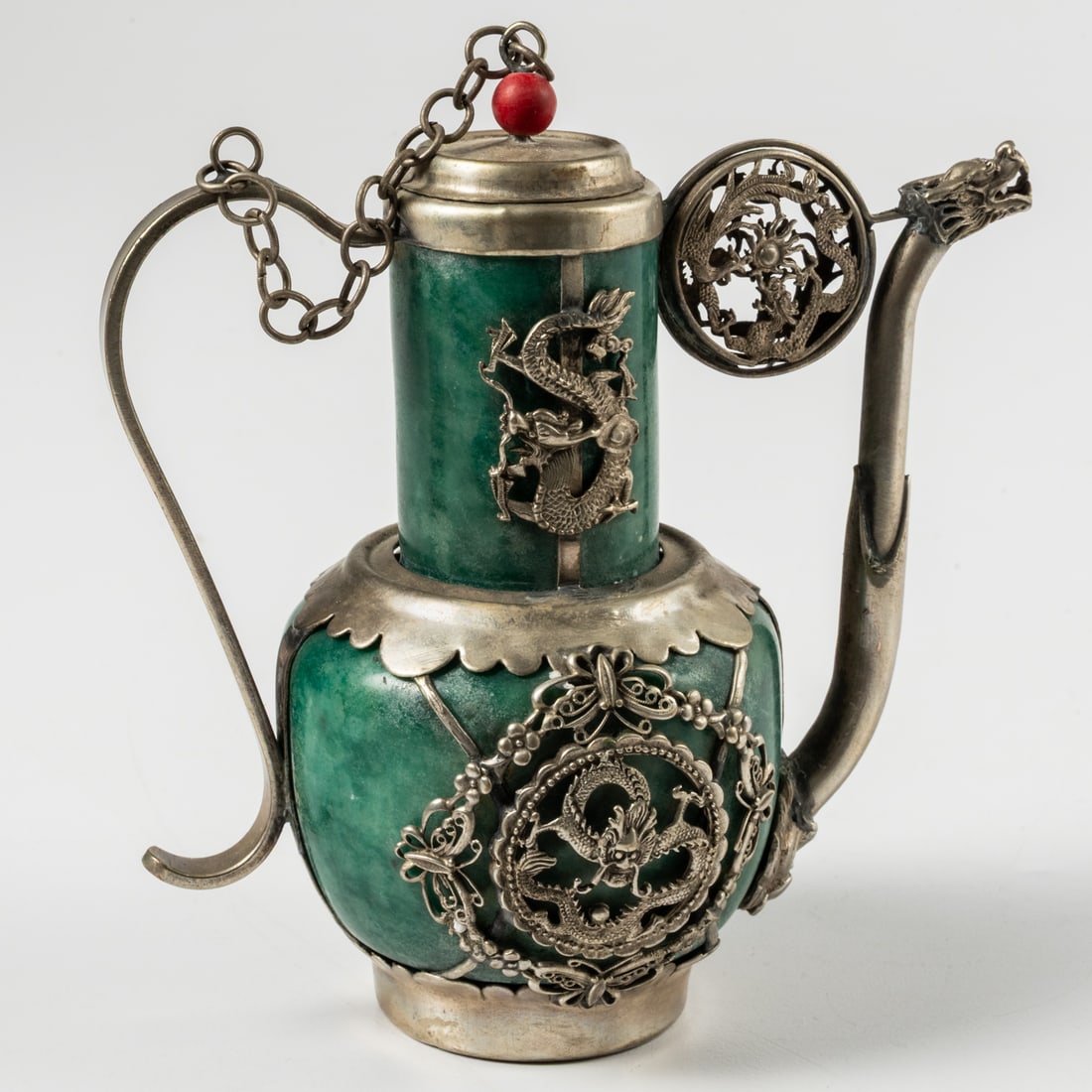 Three Chinese Silver Tea Pots - 4
