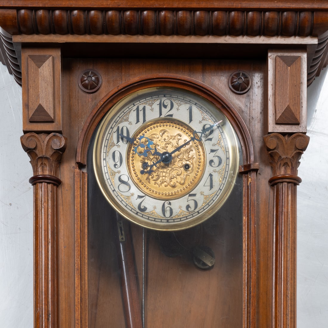 A Gustav Becker Walnut Regulator Wall Clock - 3