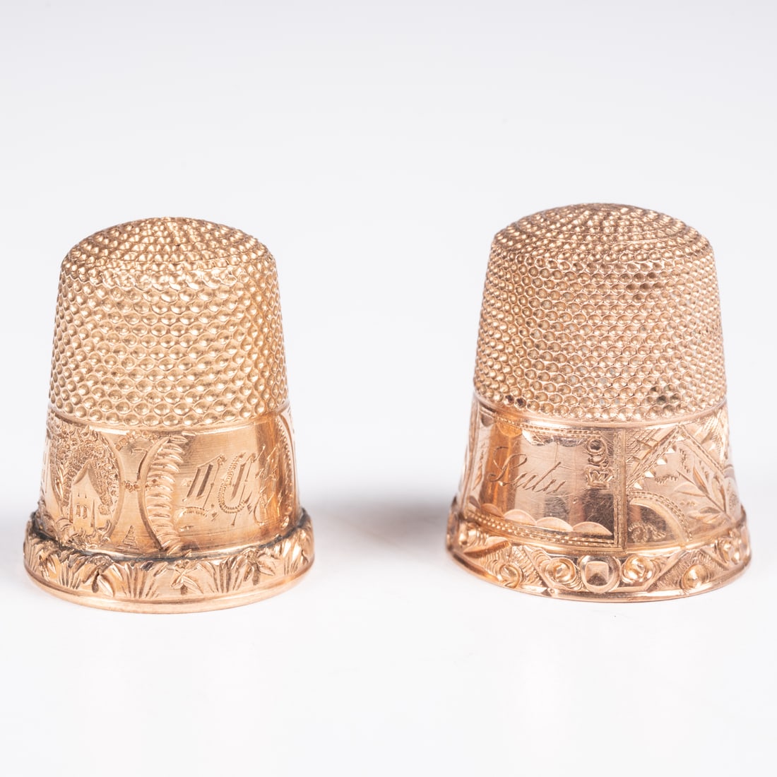 Two Yellow and Rose Gold Thimbles (1 of 7)