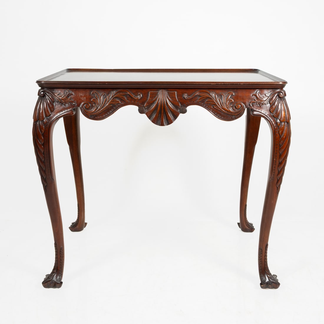 An Kindel 'Irish Georgian' Mahogany Tea Table: An Kindel 'Irish Georgian' Mahogany Tea Table, 20th Century, With makers plaque to underside and stamped Irish Georgian, numbered 84-803-24.