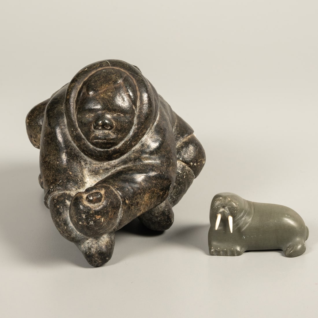 A Carved Hardstone Figure of a Inuit (1 of 8)