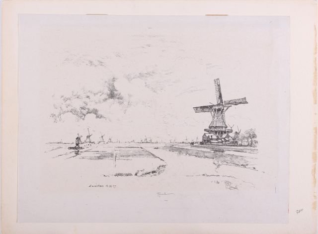Joseph Pennell (1857-1926) Zaandam, ca. 1897,: Joseph Pennell (1858/60-1926) Zaandam, ca. 1897, Etching, Signed lower margin in pencil. Signed, titled and dated 4-19-97 in image. Image dimensions: h: 8 x w: 11 1/2 in.
