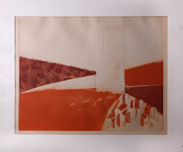 Mario Micossi (20th Century) Souvenir de Provence, Etch: Mario Micossi (20th Century) Souvenir de Provence, Etching on paper, Signed and numbered 5/50 in lower margins. Image dimensions: h: 19 x w: 25 in.
