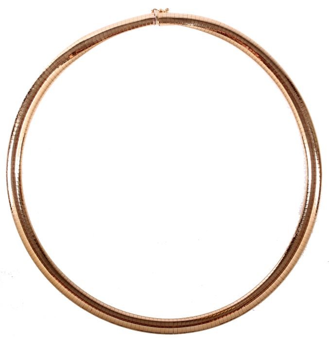A 14kt. Yellow Gold Choker Necklace, 20th Century.: A 14kt. Yellow Gold Choker Necklace, 20th Century. Weight: 25.1 dwt.