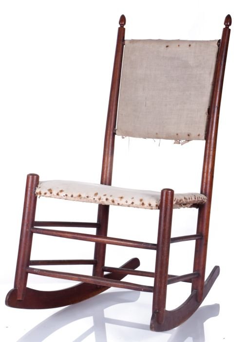 A Diminutive Shaker Walnut Rocking Chair, 19th/20th: A Diminutive Shaker Walnut Rocking Chair, 19th Century. Dimensions: h: 34 1/2 x w: 18 1/2 x d: 25 in.