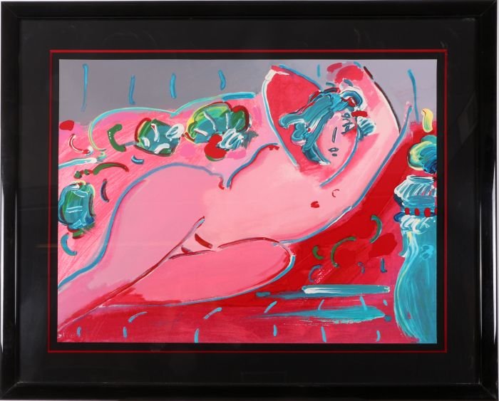 Peter Max (b. 1937) Reclining Nude, Lithograph,: Peter Max (b. 1937) Reclining Nude, Lithograph, Signed and numbered 79/300 lower left. Dimensions: h: 29 5/8 x w: 39 3/4 in.