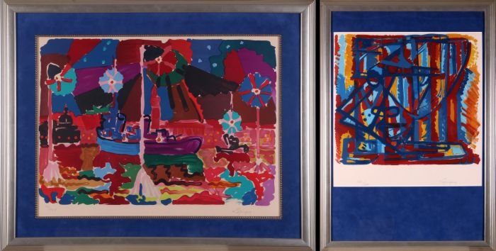 Charles Lapicque (French, 1898-1988) Bassin de Saint: Charles Lapicque (French, 1898-1988) Bassin de Saint Marc la Nuit, Lithograph, Signed lower right and numbered 42/175 lower left in pencil. Together with a second lithograph by Lapicque titled "Figure