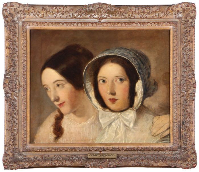 Attributed to John Constable (1776-1837) Double: Attributed to John Constable (1776-1837) Double Portrait, Maria (Minna) and Housekeeper, Miss Noble, ca. 1836-7, Oil on canvas, Unsigned. Dimensions: h: 17 1/2 x w: 21 in. Exhibitions: Exhibited as Jo