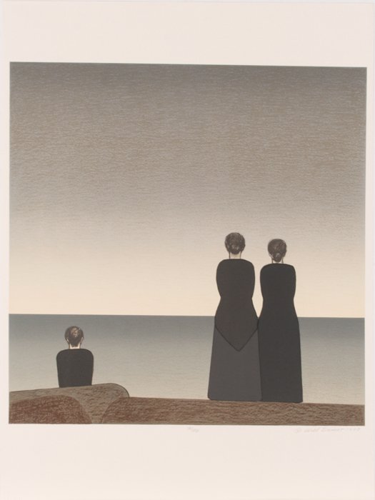 Will R. Barnet (1911-2012) Untitled, 1983, Color: Will R. Barnet (1911-2012) Untitled, 1983, Color lithograph, Signed and numbered 141/250 in pencil lower margin. Image dimensions: h: 21 x w: 21 in. Provenance: The Collection of Stanley Yulish.