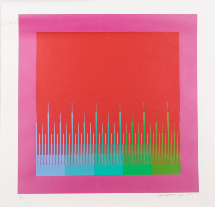 Richard Anuszkiewicz (b. 1930) Untitled, 1981,: Richard Anuszkiewicz (b. 1930) Untitled, 1981, Screenprint, Signed and numbered 36/100 in pencil lower margin. Dimensions: h: 36 x w: 36 in. Provenance: The Collection of Stanley Yulish.