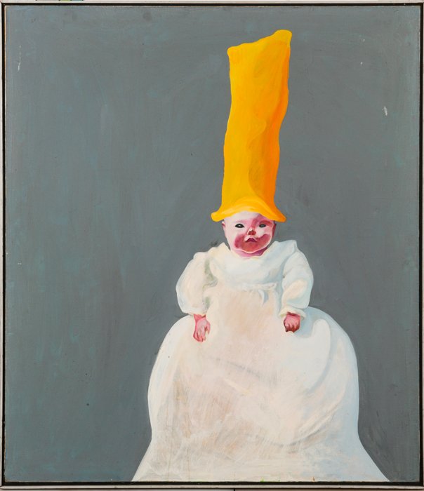 Mary Spain (1934-1983) Baby, 1978, Oil on canvas,: Mary Spain (1934-1983) Baby, 1978, Oil on canvas, Signed on stretcher. Dimensions: h: 47 x w: 41 in. Provenance: The Collection of Stanley Yulish.