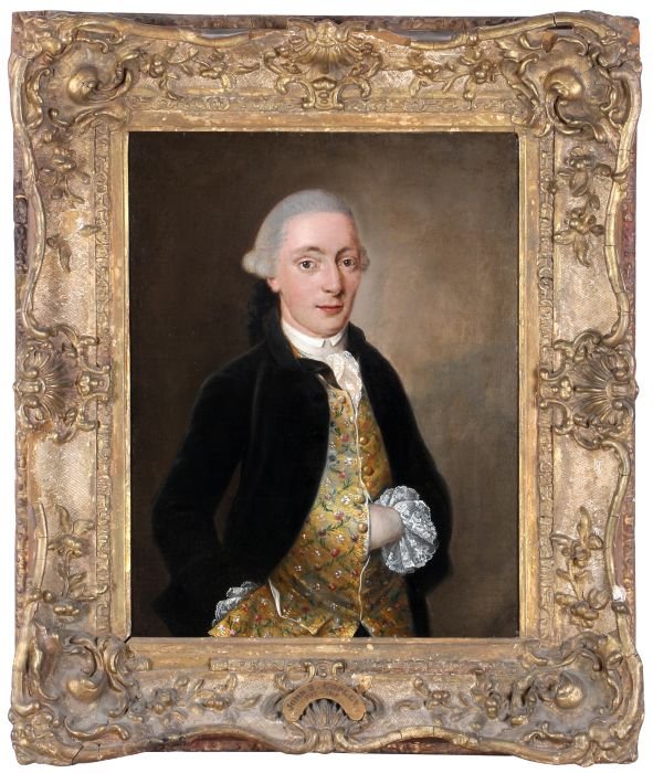 Attributed to John Singleton Copley (1738-1815): Attributed to John Singleton Copley (1738-1815) Portrait of a Gentleman, Oil on glue lined canvas, Unsigned. Dimensions: h: 16 1/8 x w: 13 7/8 in. Provenance: Collection of John C. Myers.