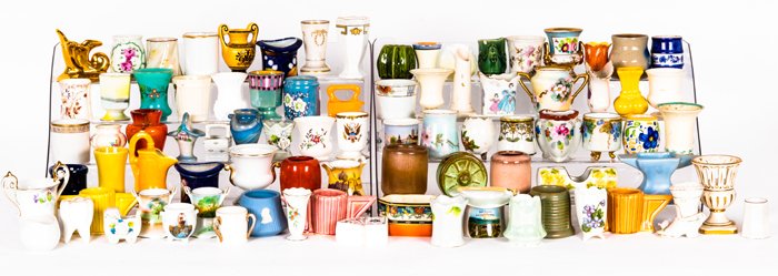 A Miscellaneous Collection of Porcelain Decorative: A Miscellaneous Collection of Porcelain Decorative Toothpick Holders by Various Makers, 20th Century.