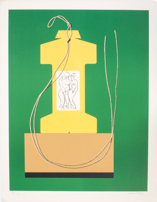 Man Ray (1890-1976) Monument, Color lithograph,: Man Ray (1890-1976) Monument, Color lithograph, Signed lower right, numbered 84/125 -I lower left. Image dimensions: h: 22 3/4 x w: 17 1/2 in. Sheet dimensions: h: 25 1/2 x w: 19 1/2 in. Other Notes: 