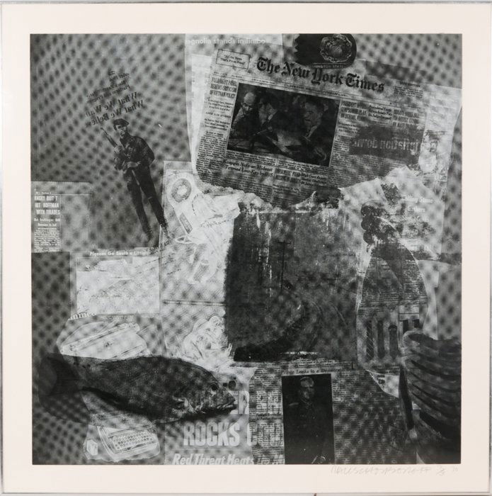 Robert Rauschenberg (1925-2008) Surface Series from: Robert Rauschenberg (1925-2008) Surface Series from Currents, 1970, Screenprint, Signed, numbered P.P. 3/3 and dated '70 lower right in pencil. Dimensions: h: 34 3/4 x w: 35 in. Other Notes: Proceeds