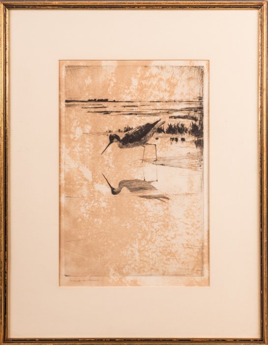 Frank Weston Benson (1862-1951) Sandpiper, Etching, (1 of 4)
