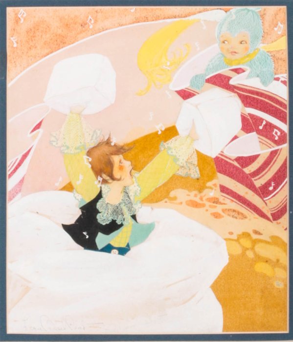 Fern Bisel Peat (1893-1971) Girl Popping out of a Bag, (1 of 6)