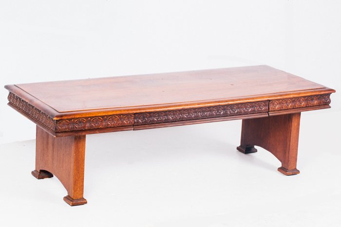 A Knoxville Carved Walnut Low Table with Drawers, 20th (1 of 3)