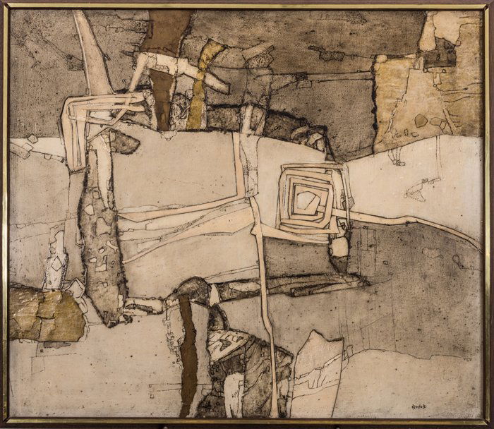 Ida Ozonoff (1904-2007) Target #4, Oil and collage on (1 of 7)