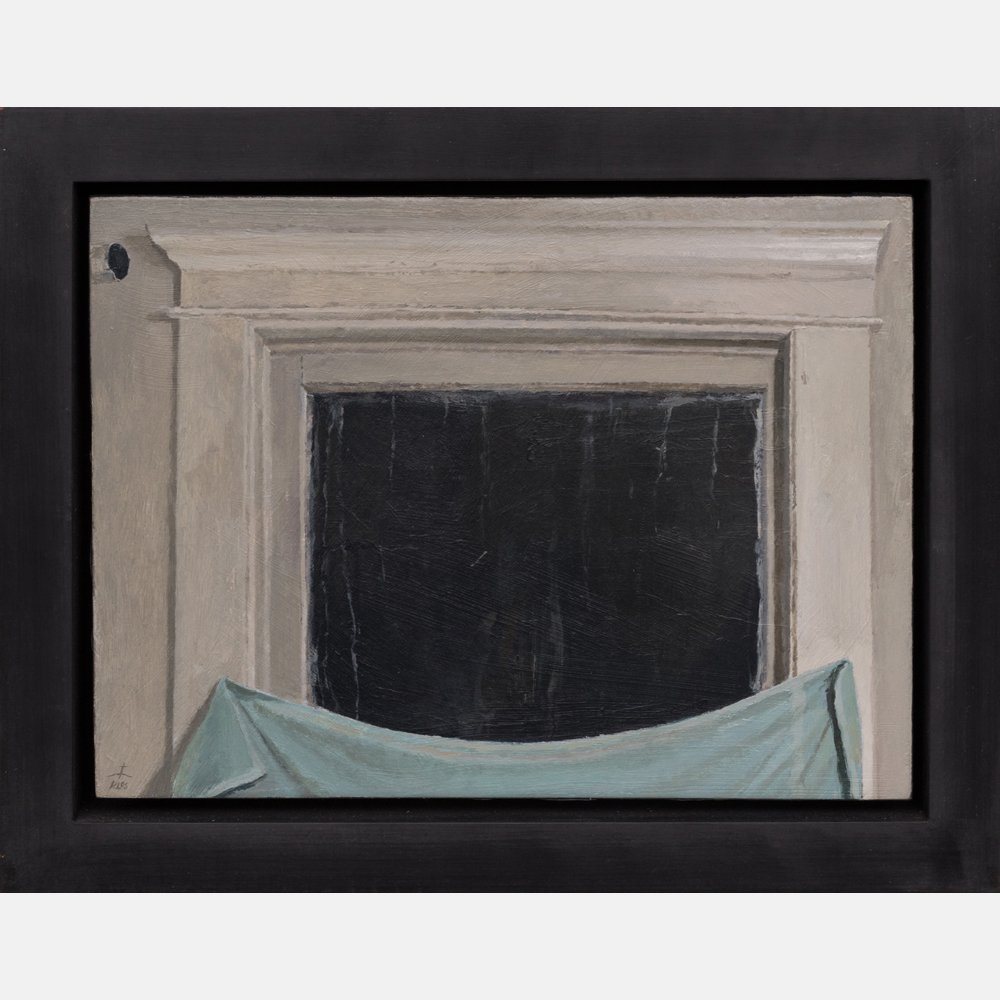 Matt Klos (20th Century) Blue Curtain Oil on panel (1 of 4)