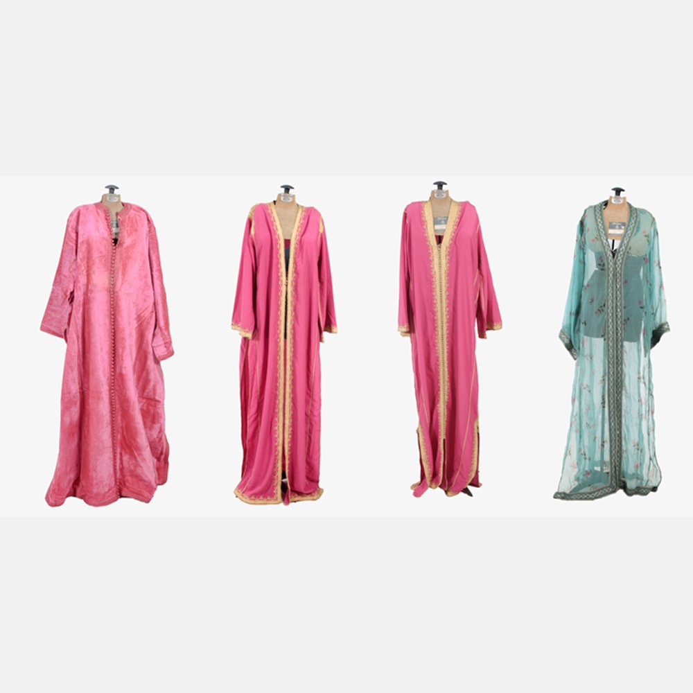 A Group of Four Traditional Moroccan Kaftans, 20th: A Group of Four Traditional Moroccan Kaftans, 20th Century.
