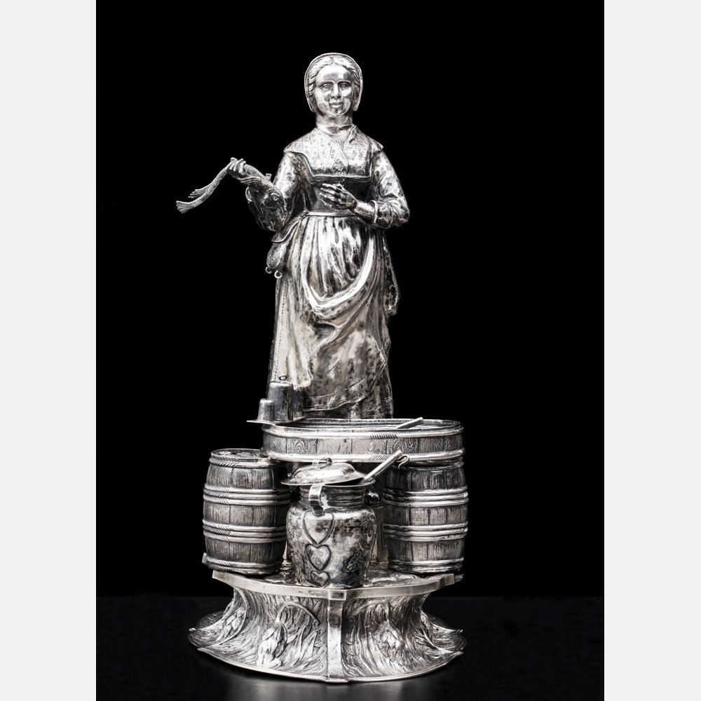 A Hanau Silver Figure of a Fish Monger made by (1 of 10)