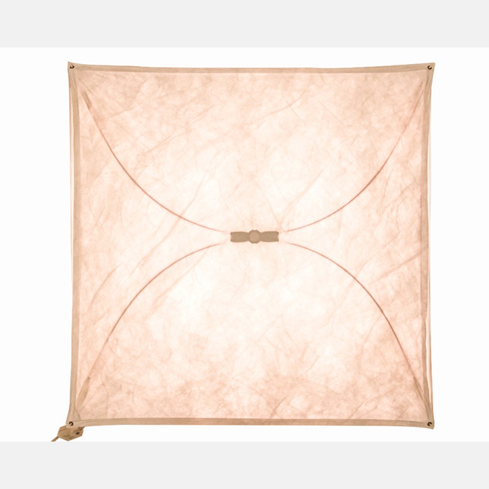 A Flos Three Bulb Hanging Wall Light, 20th Century,: A Flos Three Bulb Hanging Wall Light, 20th Century, With plastic fabric. H: 31 3/4 W: 31 1/2 D: 9 in.