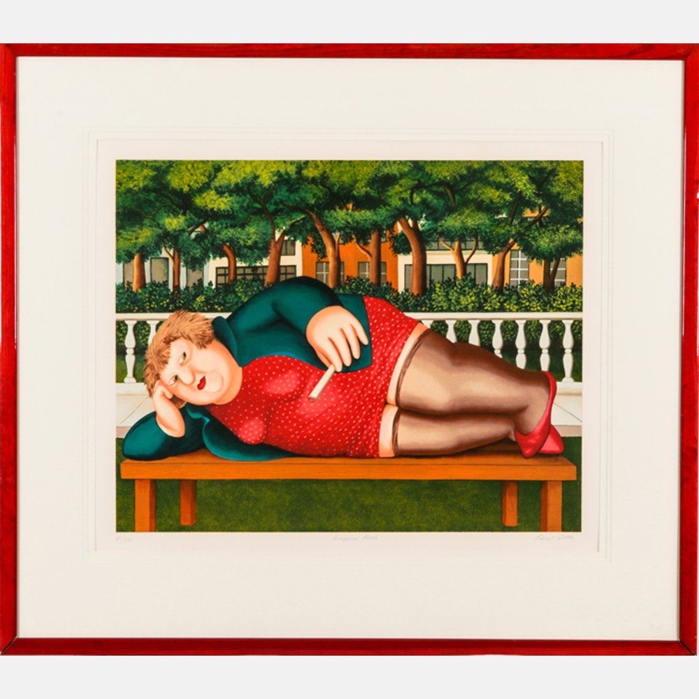 Beryl Cook (1926-2008) Bryant Park, Serigraph, (1 of 6)