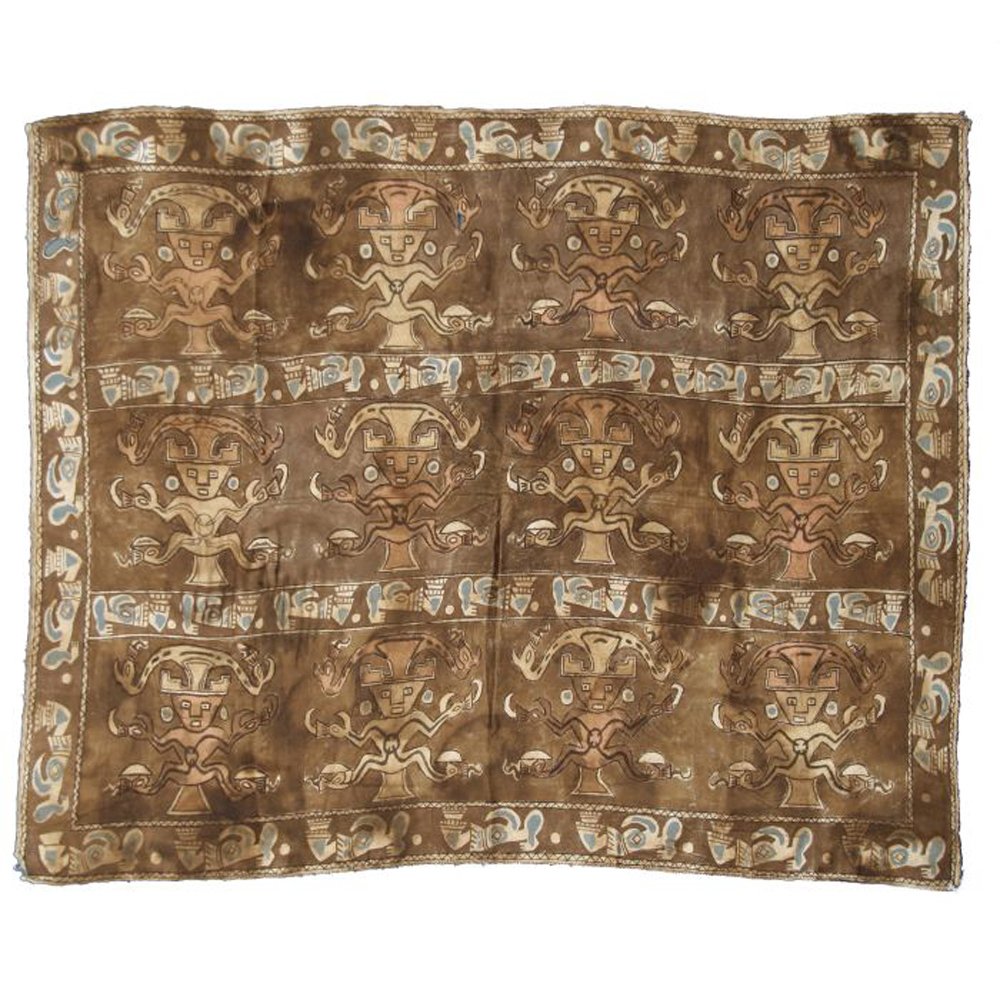 A Chancay Painted Textile Panel, Date Unknown. (1 of 3)