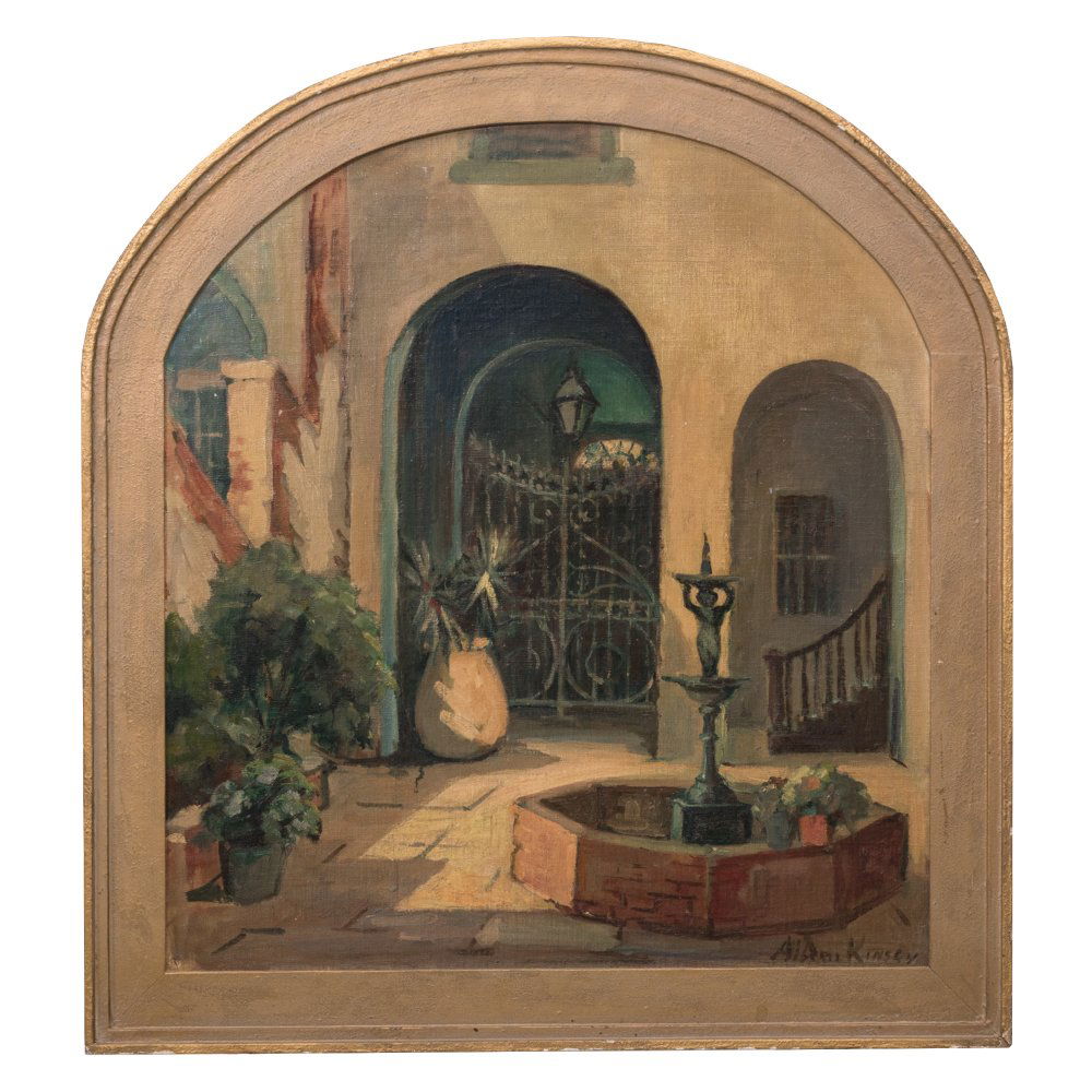 Alberta Kinsey (1875-1952) Courtyard Scene, Oil on (1 of 4)